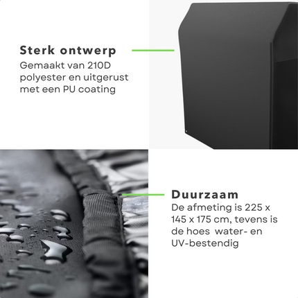 Cheqo® Hoes voor Schommelbank - Tuinmeubelhoes - Schommelbankhoes - 225x145x175cm - 210D Polyester + PU Coating - Met Opbergzak met Rits - Zwart Tuinmeubelhoezen