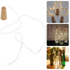Cheqo® Kurk met 8 LED Lampjes - Flesverlichting - Maak van Je lege Wijnfles een Sfeervol Woonaccessoire - 75cm Koperlichtstreng - 8 Warm-Wit LED-Lampjes - Aan-Uit Schakelaar - Met Batterijen Lichtsnoer