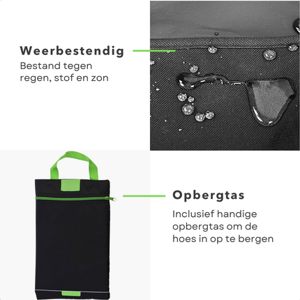 Cheqo® Afdekhoes Parasol - Parasolhoes Staande Parasol - Beschermt tegen Regen, Zon, Vorst, Vuil & Bladeren - 210d Polyester + PU Coating - 175xØ28xØ50cm - Incl. Opbergzak met Rits - Zwart Tuinmeubelhoezen