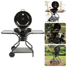 Cheqo® Verrijdbare BBQ met Zijtafels - XL - 133x65x101cm - Houtskoolbarbecue - Luxe Uitvoering - 2 Grote Wielen - Geschikt voor Houtskool & Briketten - 56 cm Kogelbarbecue - 54 cm Grillgedeelte - 82-96cm Grillhoogte - Incl. Thermomete 