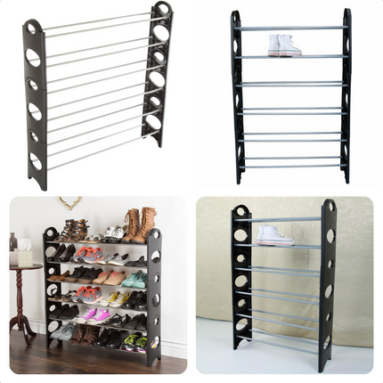 Cheqo® Schoenenrek - 6 Schappen - 94x19.5x63cm - Stalen Schoenen Opbergsysteem - Schoenen Opslag - Schoenen Organisor Schoenenrek