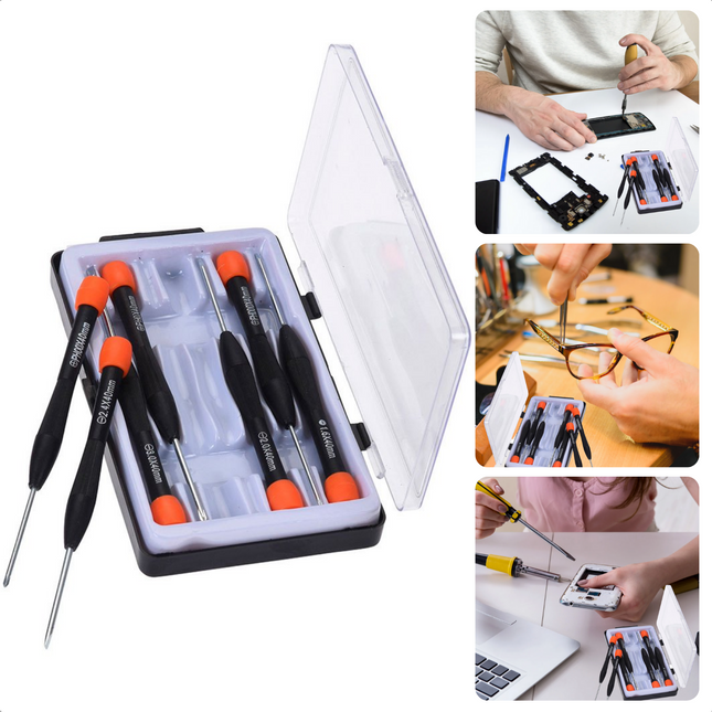 Cheqo® Precisie Schroevendraaierset - Schroevendraaiers  Klein - Gereedschapset - 7-delig - Schroevendraaier - Klusgereedschap - Handgereedschap - Lange Levensduur - Hoge Kwaliteit Schroevendraaiers