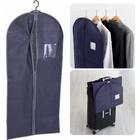 Cheqo® Luxe Kledinghoes met Rits - Kleding Beschermer - Met Kijkvenster - Reis Accessoire - 60x135cm - Bescherm je Kleding tegen Stof - Grijs Kledinghoezen