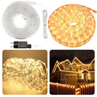 Cheqo® LED Lichtslang - 6 Meter - 144 LED's - Warm Wit - Voor Binnen & Buiten - 150cm Aansluitsnoer - Lichtsnoer - LED Snoer - Kerstverlichting - Sfeerverlichting - Terrasverlichting - Buitenverlichting - Waterdicht - Lichtslinger - Lampjes Slinger Lichtsnoeren