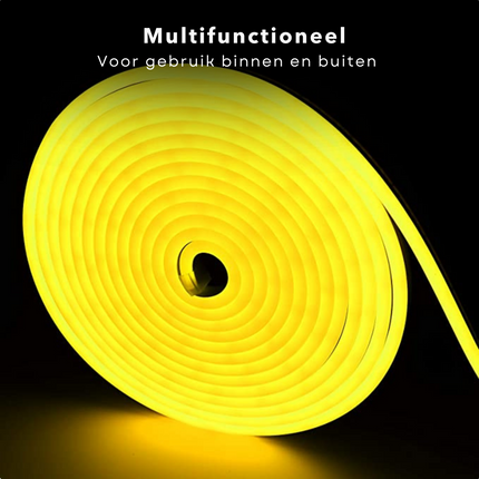 Cheqo® Ledstrip LED Neonlight - 5m - Koel Wit - Decoratie Lichtslang voor Binnen en Buiten Lichtslang