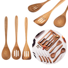 Cheqo® Luxe Keukengerei Set - Spatels - Spatelset - Keukengereedschap - Bakspatel - Opscheplepel - Schuimspaan - Acaciahout - 3-delig Keukengerei Set