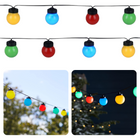 Cheqo® Lichtsnoer - Fairy Lights - Lichtslinger voor Binnen en Buiten - Kerst Verlichting - Tuinverlichting - Feestverlichting - Partyverlichting - Tuinverlichting - 20 LED Bolletjes - ø5cm - Multicolor - 1250cm Lichtsnoeren