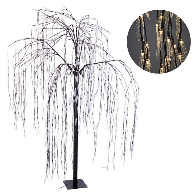 Cheqo® Kerstbloesem Wilgenboom - Lichttakken - Lichtboom - Kerstboom - Kerstdecoratie - 210cm - 810 LED's - Warm Wit - Voor Binnen en Buiten Lichttakken