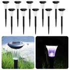 Cheqo® LED Grondspot - Waterdicht - Buitenverlichting - Buitenlamp - Padverlichting - Solar Tuinspot - Tuinverlichting met Zonnepaneel - Solarlamp - 30.5cm - 10 Stuks Grondspot