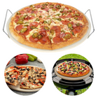 Cheqo® Pizzasteen - Pizza Baksteen - Oven Steen - Pizza Stone - BBQ Steen - Pizza Steen voor BBQ en Oven - Broodbaksteen - Met Metalen Rek - ø33cm Pizzastenen