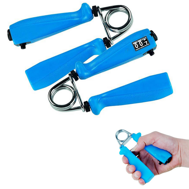 Cheqo® Handtrainers met Teller - Handknijpers - Handgrippers - Handgrips - Knijphalter - Griptraining - Vingertrainer - Onderarm Trainer - Pols Trainer - Knijphalters - 2 Stuks Handtrainer