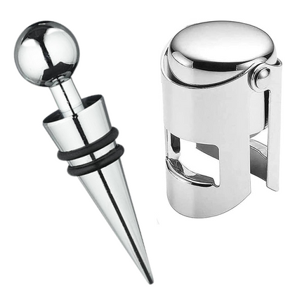 Cheqo® Luxe Wijnset - Champagne Set met Schenktuit - Wijnstopper - Wijnafsluiter Set Wijnafsluiter