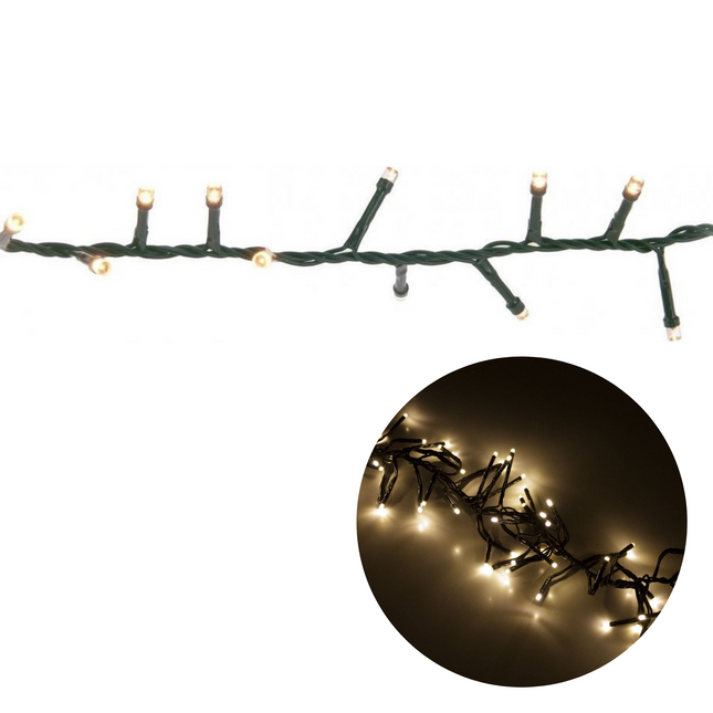 Cheqo® Kerstboomverlichting - Micro Clusterverlichting - Kerstlampjes - Led Verlichting - Kerstverlichting voor Binnen en Buiten - 1200 LED's - 24 Meter - Warm Wit Clusterverlichting
