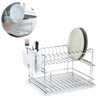 Cheqo® Afdruiprek met Lekbak - Inclusief Bestekbak - 2 Laags - Afwas - Afdruip Rek - 36x30x24cm Afdruiprek