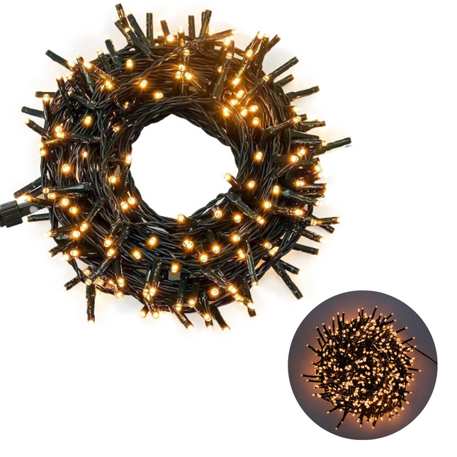 Cheqo® Kerstboomverlichting voor Binnen en Buiten - Kerstlampjes - Led Verlichting - Kerstverlichting - 480 LED - 36 Meter - Extra Warm Wit Kerstboomverlichting