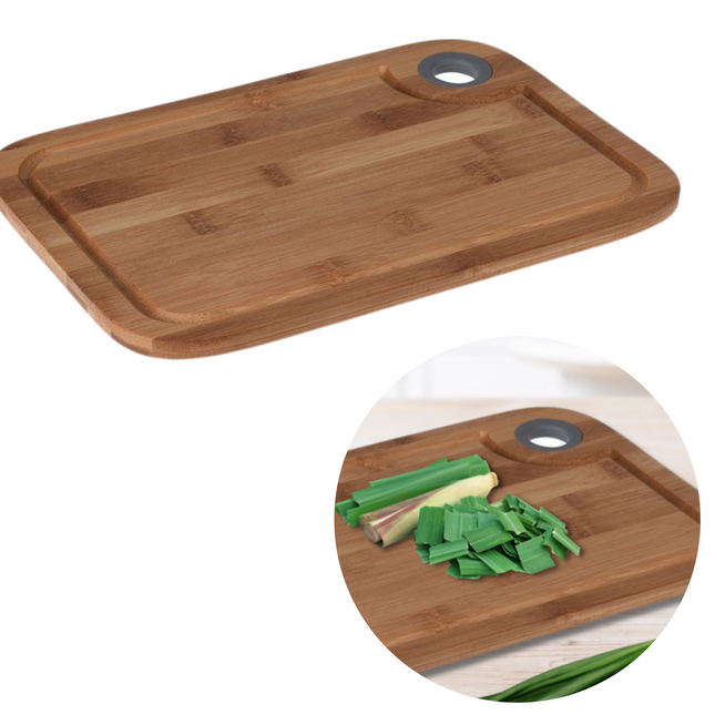Cheqo® Stevige Bamboe Snijplank - Serveerplank - Met Ophangoog - Duurzaam - 30x20 cm Snijplank