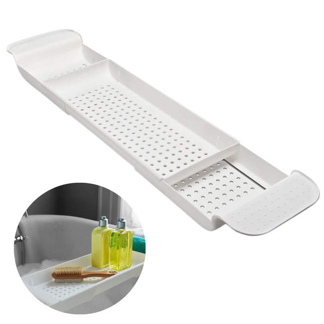 Cheqo® Luxe Badplank - Badrek - Rek voor in Bad - Plank voor in Bad - Uitschuifbaar - 55 tot 78cm badrek