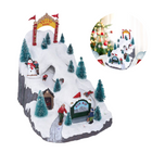 Cheqo® Kerstdorp met Skipark - Kersttafereel - Skipiste - Kerstdecoratie - Met LED Licht en Bewegende Mensen Kerstdorp