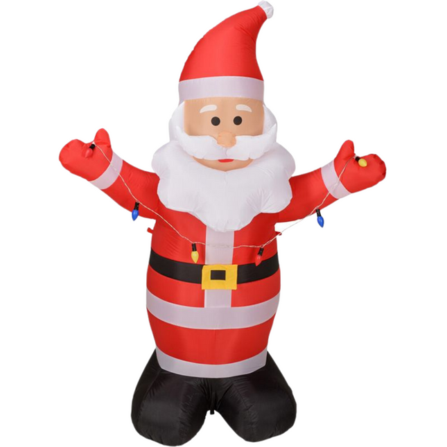 Cheqo® Opblaasbare Kerstman - Opblaasbaar Kerstfiguur - Voor Binnen en Buiten - Inclusief Blower en Haringen - Kerstdecoratie - 190 cm Kerstbeeld kerstman