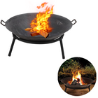 Cheqo® Luxe Vuurschaal - Vuurkorf - Terrashaard - Terrasverwarmer - Sfeerhaard - Gietijzer - Voor Hout of Houtskool - Ø 60 cm Vuurschaal