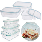 Cheqo® Stevige Glazen - Vershoudbakjes - Meal Prep Bakjes - Lunchbox - Diepvriesbakjes - Vershouddoos - Magnetron Bakjes met Deksel - Geschikt voor Oven en Magnetron - Glas - 3 Stuks Vershoudbakjes
