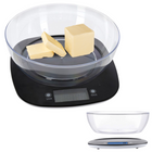 Cheqo® Keukenweegschaal met Mengkom - Elektronische Weegschaal - LCD - Tot 5 KG - Keuken Weegschaal met Kom - 1400ml - Op Batterijen Keukenweegschaal digitaal