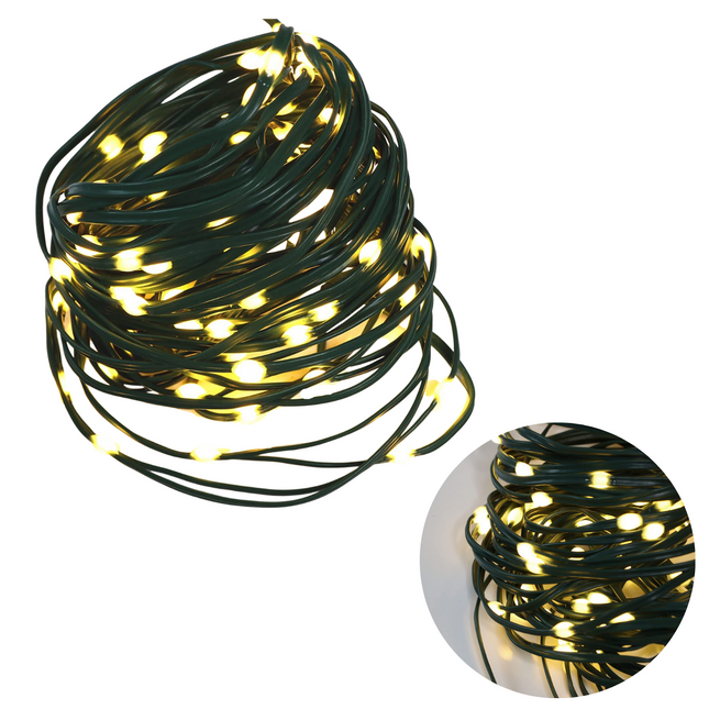 Cheqo® Draadverlichting - Kerstverlichting - Kerstlampjes - Kerstboomverlichting -  Lampjes Slinger - Lichtsnoer - LED Lampjes voor Binnen en Buiten - 13.5 Meter - 180 LED - Extra Warm Wit Kerstboomverlichting