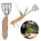 Cheqo® 5-in-1 BBQ Gereedschap - BBQ Tang - Barbecue Gereedschapset - BBQ Accessoires -  BBQ Tang - BBQ Set - Zakmes Model - RVS Barbecuegerei-sets