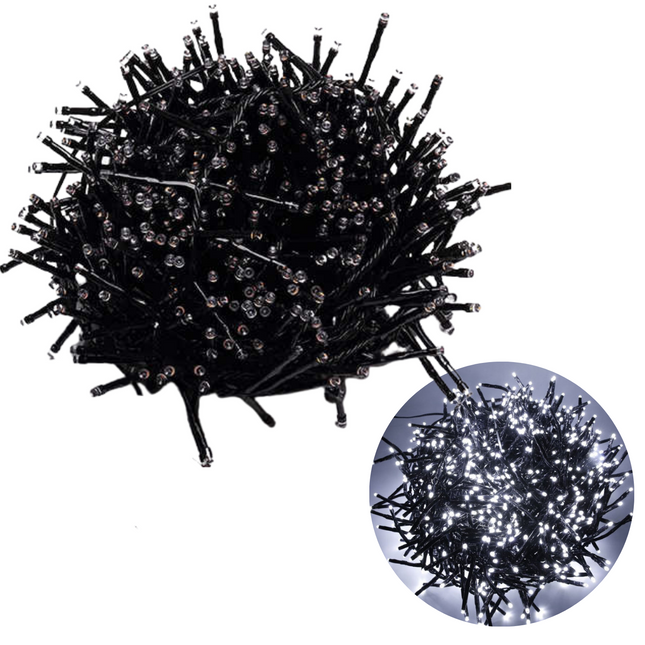 Cheqo® Kerstboomverlichting - Clusterverlichting - Kerstlampjes - Led Verlichting - Kerstverlichting voor Binnen en Buiten - 384 LED - 2.8m - Wit Clusterverlichting