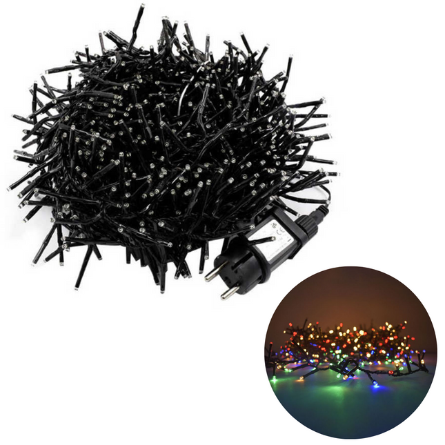 Cheqo® XL Kerstboomverlichting - Clusterverlichting - Kerstlampjes - Led Verlichting - Kerstverlichting - 3000 LED - 22 meter - Binnen en Buiten - Multicolor Clusterverlichting