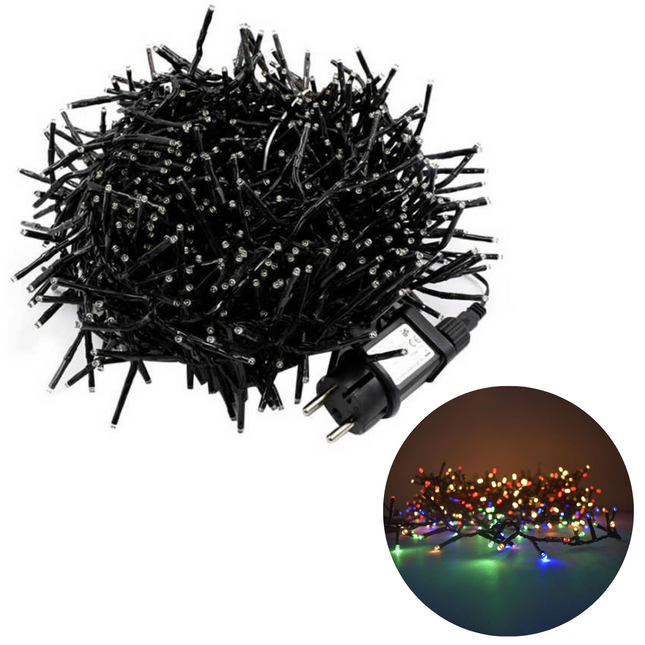 Cheqo® Kerstboomverlichting - Clusterverlichting - Kerstlampjes - Led Verlichting - Kerstverlichting - 2016 LED - 14.5 meter - Binnen en Buiten - Multicolor Clusterverlichting