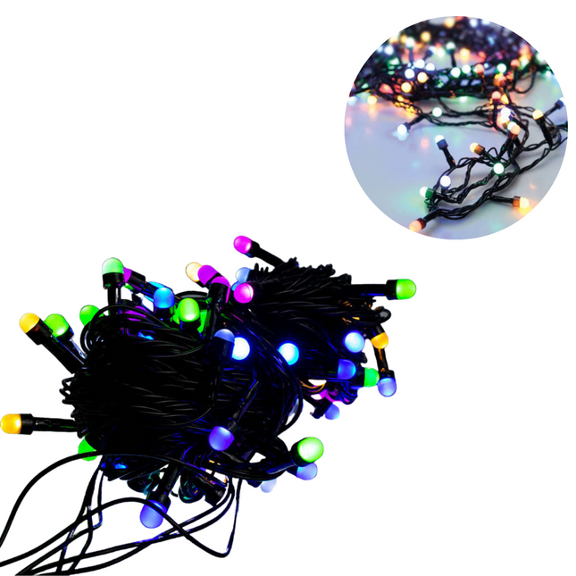 Cheqo® Lichtsnoer - Lichtslinger - Lampjes - Kerstboomverlichting - Kerstverlichting - Tuinverlichting - LED-Verlichting Bolletjes - 240 LED - 18 Meter - Multicolor Kerstboomverlichting