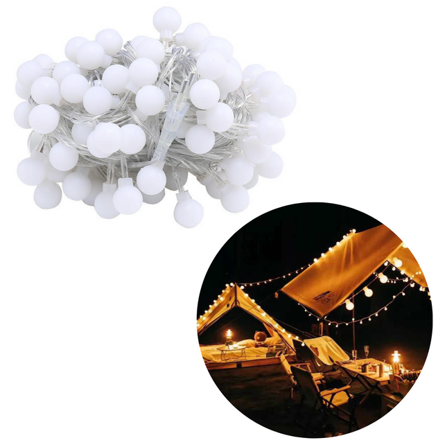 Cheqo® XL Lichtsnoer - Fairy Lights - Lichtslinger voor Binnen en Buiten - Kerst Verlichting - Tuinverlichting - Feestverlichting - 80 LED Bolletjes - 19 Meter Lichtsnoeren