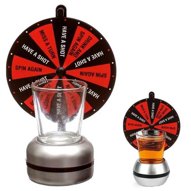 Cheqo® Drankspel - Drankspelletje - Wheel of Shots - Met Shotglas - Cadeau Actiespellen