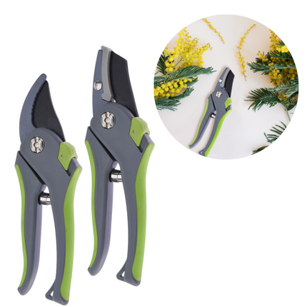 Cheqo® Snoeischaren Set - Snoeiset - Aambeeld Snoeischaar - ILAG® Coating - Koolstofstaal - 2 Stuks Snoeischaar