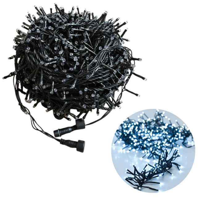 Cheqo® Kerstboomverlichting - Clusterverlichting - Kerstlampjes - Led Verlichting - Kerstverlichting voor Binnen en Buiten - 768 LED - 4.5 Meter - Wit - Knipperend Clusterverlichting