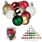 Cheqo® XL Kerstballen Set - Mix Kerstballenset - 44 Stuks - Onbreekbaar Plastic - Groen - Rood - Wit - Zilver - Goud Kerstballen