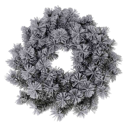 Cheqo® Kerstkrans met Sneeuw - Krans - Kerstdecoratie - Kerstmis - Groen en Wit - ø40 cm Kerstkrans