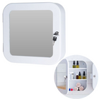 Cheqo® RVS Medicijnkastje met Slot - Afsluitbaar Kastje - Medicijnkast - Hangkast - Badkamerkast - 32x32x12cm - Wit Medicijnkastje