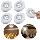 Cheqo® LED Kastlampen - Kastlampjes - POD Lights - Draadloze Kastverlichting - Keukenverlichting - Draadloze Lamp - Lampjes - Zelfklevend - 4 LED - 9x7x2cm - 4 Stuks Kastverlichting