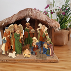 Cheqo® Kerststal Figuren - Kerststalfiguren - Kerstgroep - Kerstbeeldjes - Polystone - 11-delig Kerststal