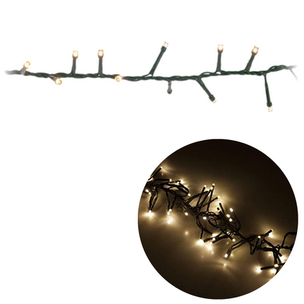 Cheqo® Kerstboomverlichting - Micro Clusterverlichting - Kerstlampjes - Led Verlichting - Kerstverlichting voor Binnen en Buiten - Met Haspel - 500 LED - 10 Meter - Met Timer - Extra Warm Wit Clusterverlichting