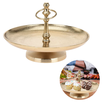 Cheqo® Gouden Etagère - Serveerplank - Serveertoren - RVS - 3 laags - Goud Etagere