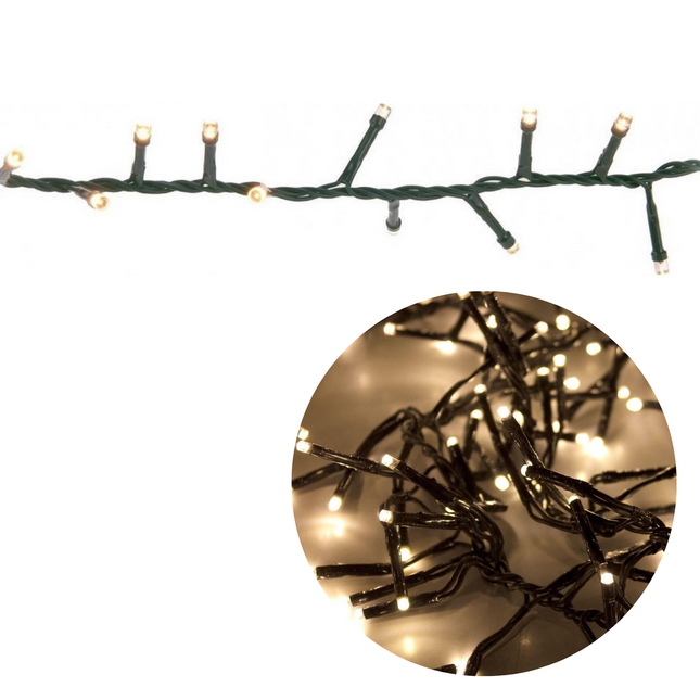 Cheqo® Kerstboomverlichting - Clusterverlichting - Kerstlampjes - Led Verlichting - Kerstverlichting voor Binnen en Buiten - 1800 LED - 36 Meter - Extra Warm Wit Clusterverlichting