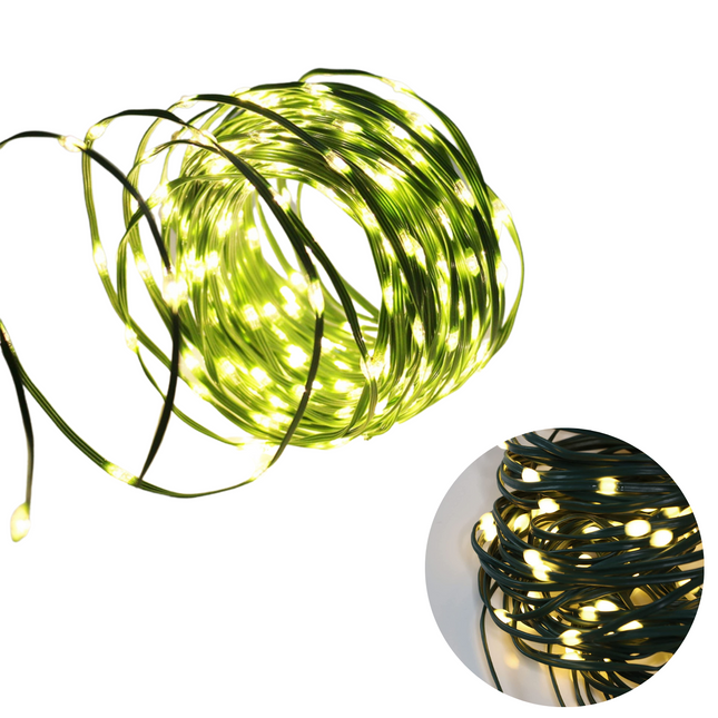 Cheqo® Draadverlichting - Kerstverlichting - Kerstlampjes - Kerstboomverlichting -  Lampjes Slinger - Lichtsnoer - LED Lampjes voor Binnen en Buiten - 36 Meter - 480 LED - Extra Warm Wit Kerstboomverlichting