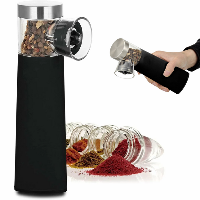 Cheqo® Elektrische Peper & Zoutmolen - Peper en Zoutmolen - Elektrisch - Zout Pepermolen op Batterijen - Kruidenmolen - Zwart Peper- & Zoutstellen