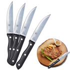 Cheqo® RVS Steakmessen Set - Messenset - Tafelmessen - BBQ Messen - Vleesmessen - Steakmessenset - Vaatwasserbestendig - Zwart - 4 Stuks - 25 cm Steakmessen