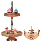 Cheqo® Luxe Etagère - Serveerplank - Serveertoren - Mangohout - 2 laags Etagere