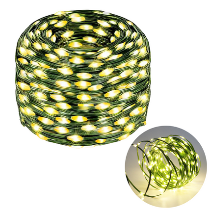 Cheqo® XL Draadverlichting - Kerstverlichting - Kerstlampjes - Kerstboomverlichting -  Lampjes Slinger - Lichtsnoer - LED Lampjes voor Binnen en Buiten - 45 Meter - 1500 LED - Extra Warm Wit Kerstboomverlichting