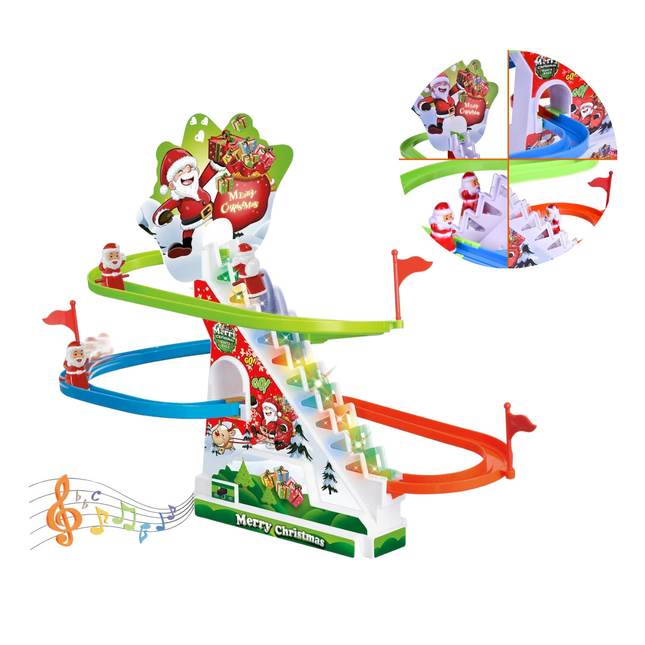 Cheqo® XL Kerst Klimbaan - Kerst Speelgoed - Kersttafereel - Kerstversiering - Met Licht en Kerstmuziek Kerstdecoratie